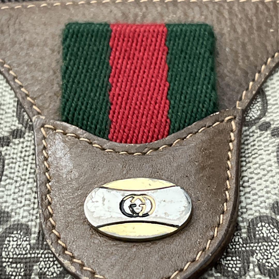 Old Gucci Shoulder Bag GG Supreme Sherry Line Mini Beige