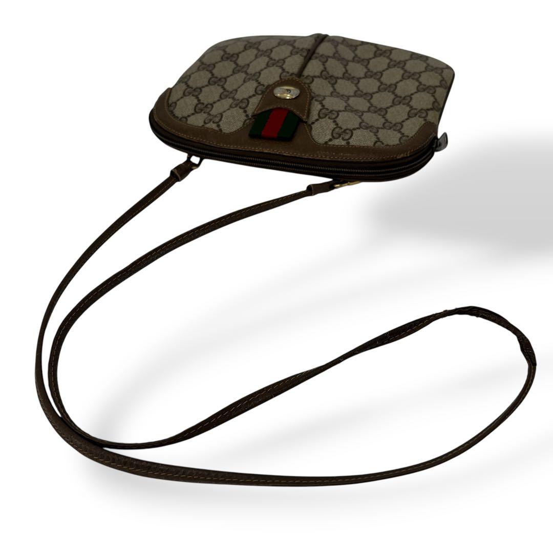 Old Gucci Shoulder Bag GG Supreme Sherry Line Mini Beige