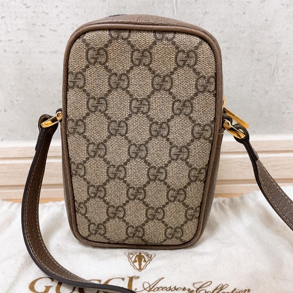 Gucci Ophidia Shoulder Bag GG Supreme Canvas Sherry