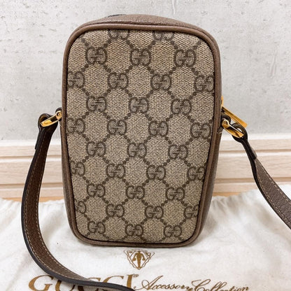 Gucci Ophidia Shoulder Bag GG Supreme Canvas Sherry