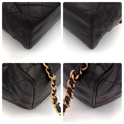 Chanel Quilted Backpack Black Lambskin Brown — view 7