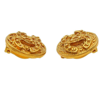 Ultra Chanel Coco Mark Round Earrings