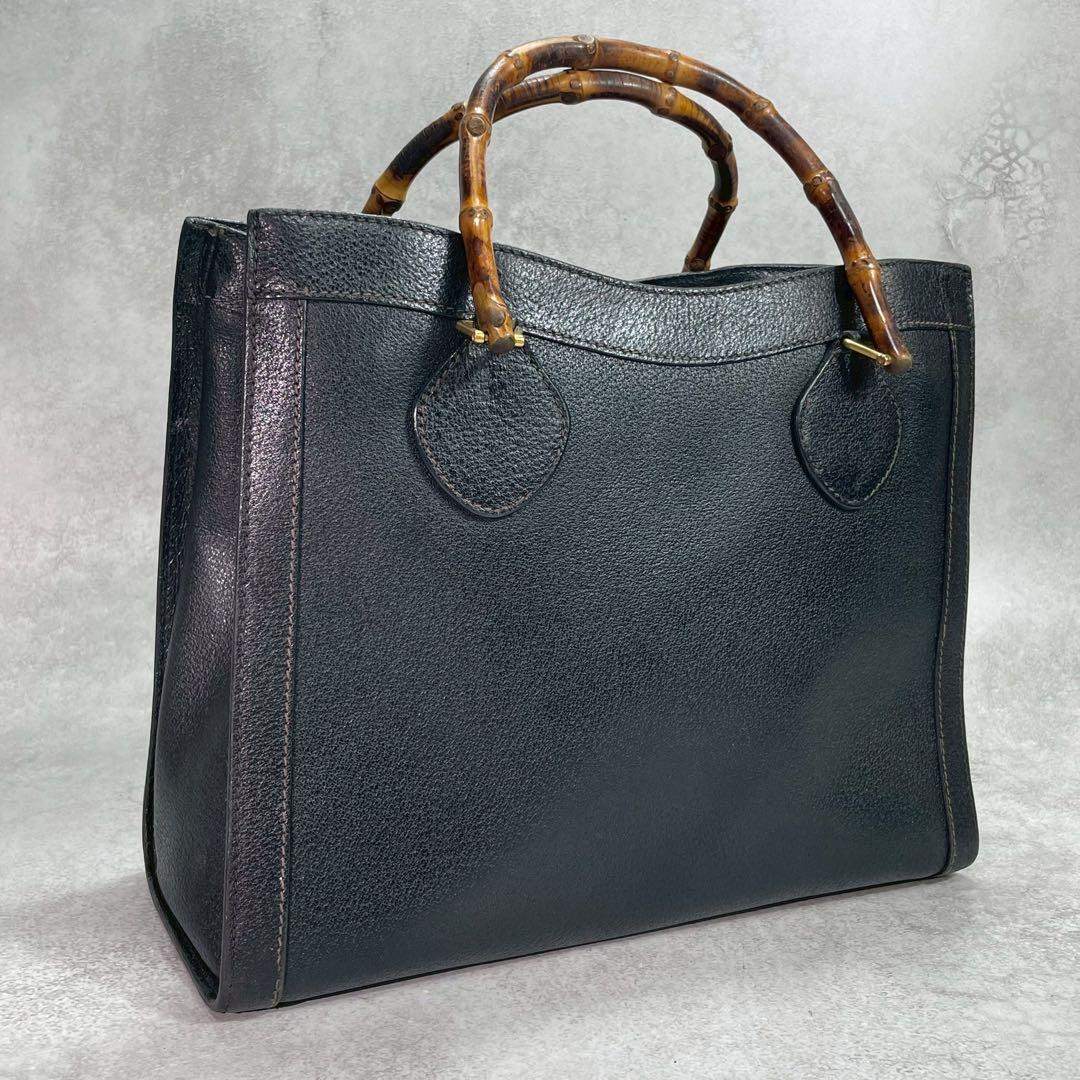 Gucci Handbag Diana Bamboo Black Leather
