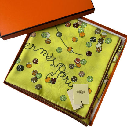 Hermes Tagged Carre 90 Dancing Pearls Scarf