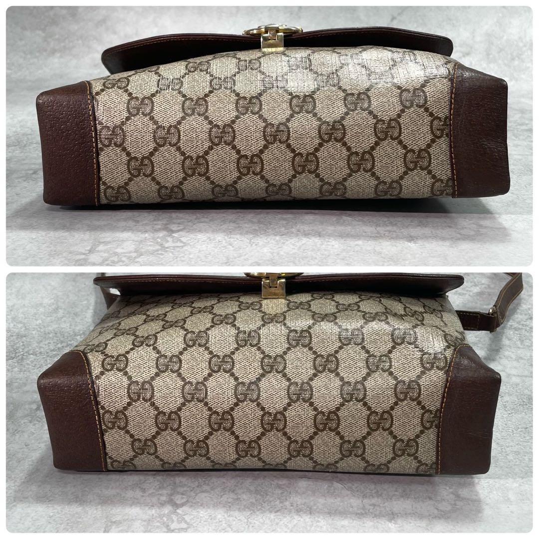 Gucci GG Shoulder Bag Brown Beige Leather Logo — view 8