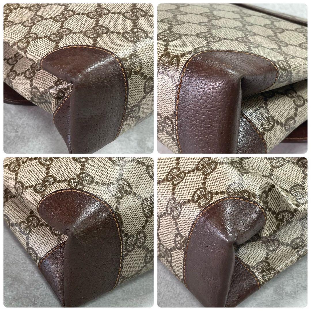 Gucci GG Shoulder Bag Brown Beige Leather Logo — view 9