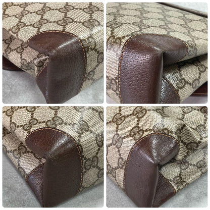 Gucci GG Shoulder Bag Brown Beige Leather Logo — view 9