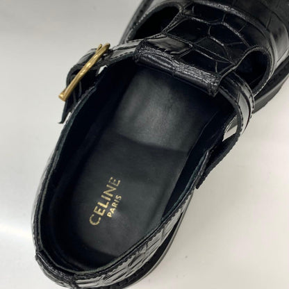 Celine Triomphe Croco Embossed Leather Bulky Hedi Slimane Era Flat Shoes — view 8