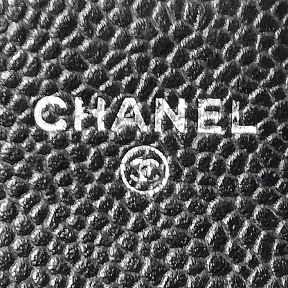 Chanel Class Caviar Leather Quilted Wallet Black Silver — view 5
