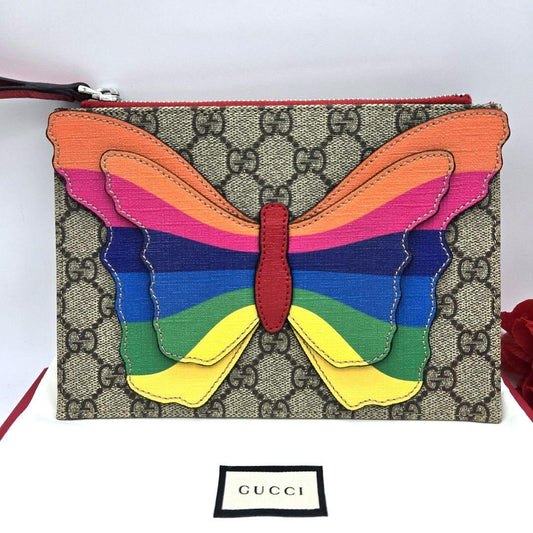 Gucci Clutch Pouch Butterfly GG