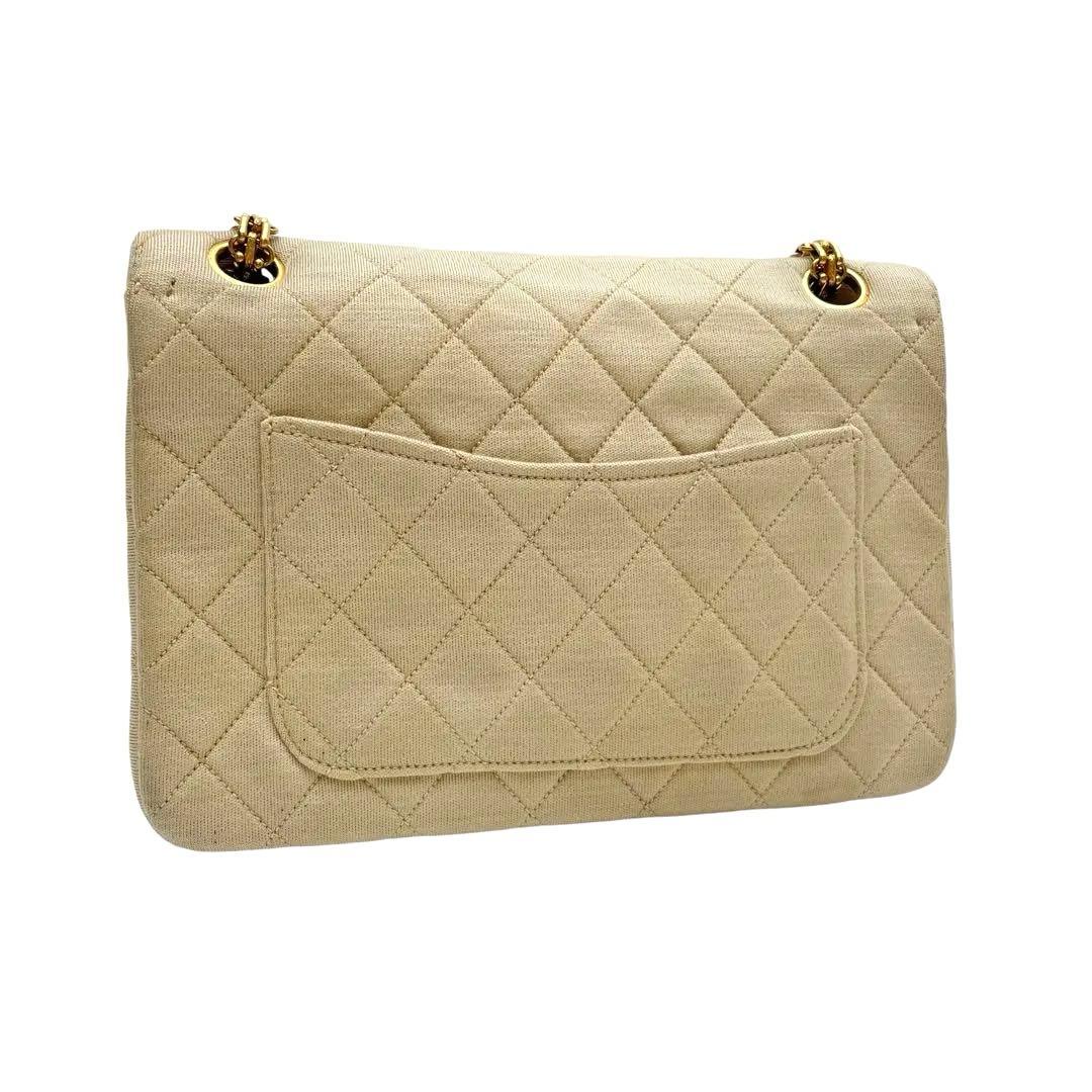 Chanel Cotton Quilted Double Chain Shoulder Bag CC Logo — view 2