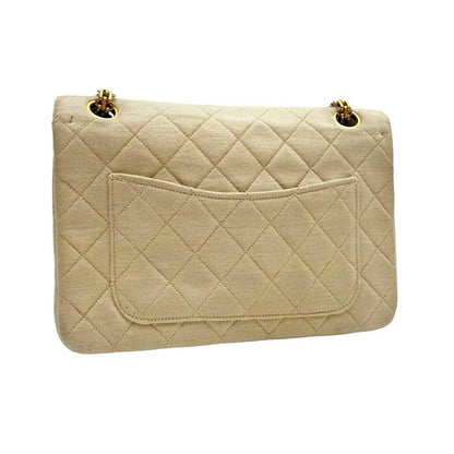 Chanel Cotton Quilted Double Chain Shoulder Bag CC Logo — view 2