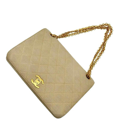 Chanel Cotton Quilted Double Chain Shoulder Bag CC Logo — view 3