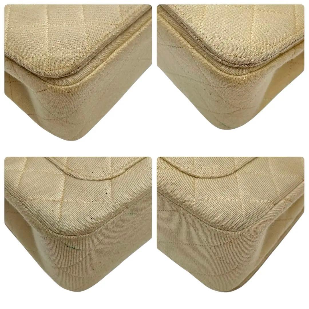 Chanel Cotton Quilted Double Chain Shoulder Bag CC Logo — view 6