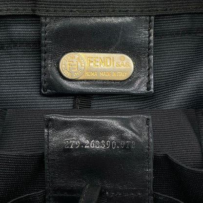 Fendi Backpack Gold Hardware Logo Line Black