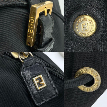 Fendi Backpack Gold Hardware Logo Line Black