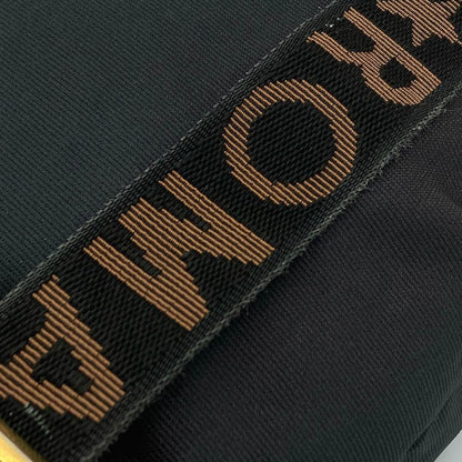 Fendi Backpack Gold Hardware Logo Line Black