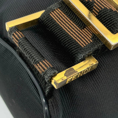 Fendi Backpack Gold Hardware Logo Line Black