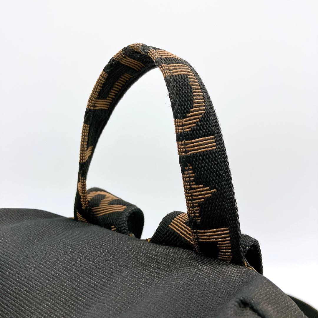 Fendi Backpack Gold Hardware Logo Line Black