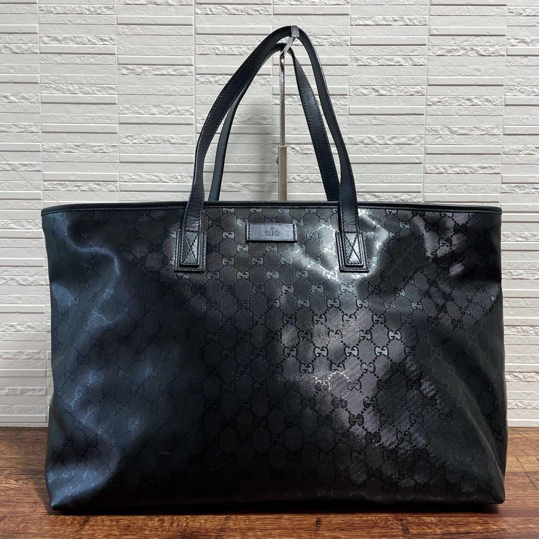 Gucci GG Supreme Hand Tote Bag Leather Black — view 2