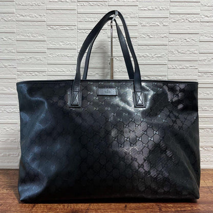 Gucci GG Supreme Hand Tote Bag Leather Black — view 2