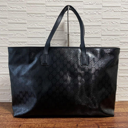 Gucci GG Supreme Hand Tote Bag Leather Black — view 3