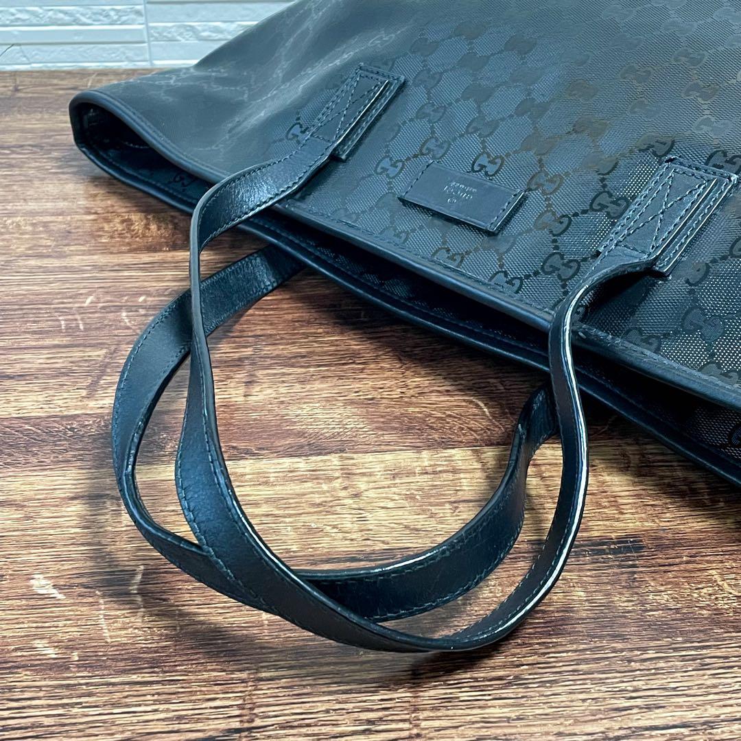 Gucci GG Supreme Hand Tote Bag Leather Black — view 7
