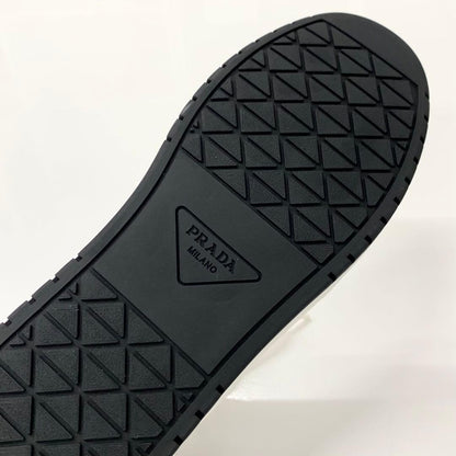 Prada Downtown Triangle Logo Leather Sneakers White — view 8