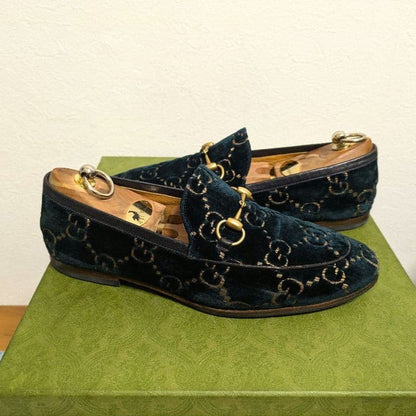 Gucci Horsebit Loafers Jordaan Velvet 7