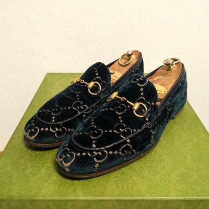 Gucci Horsebit Loafers Jordaan Velvet 7