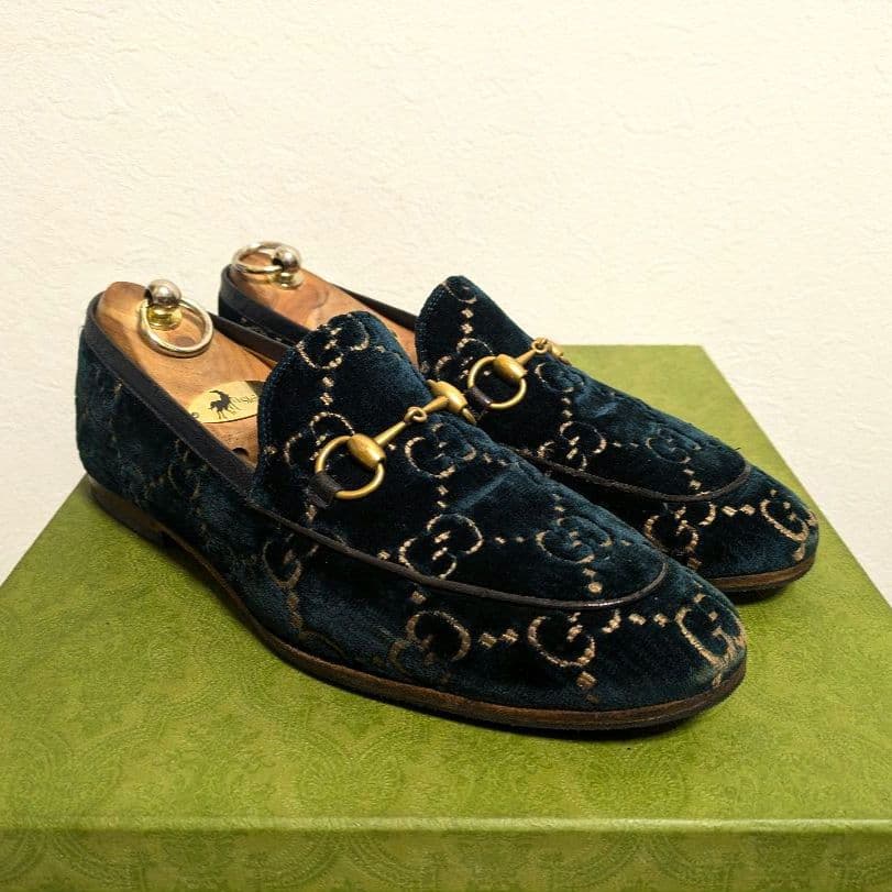 Gucci Horsebit Loafers Jordaan Velvet 7