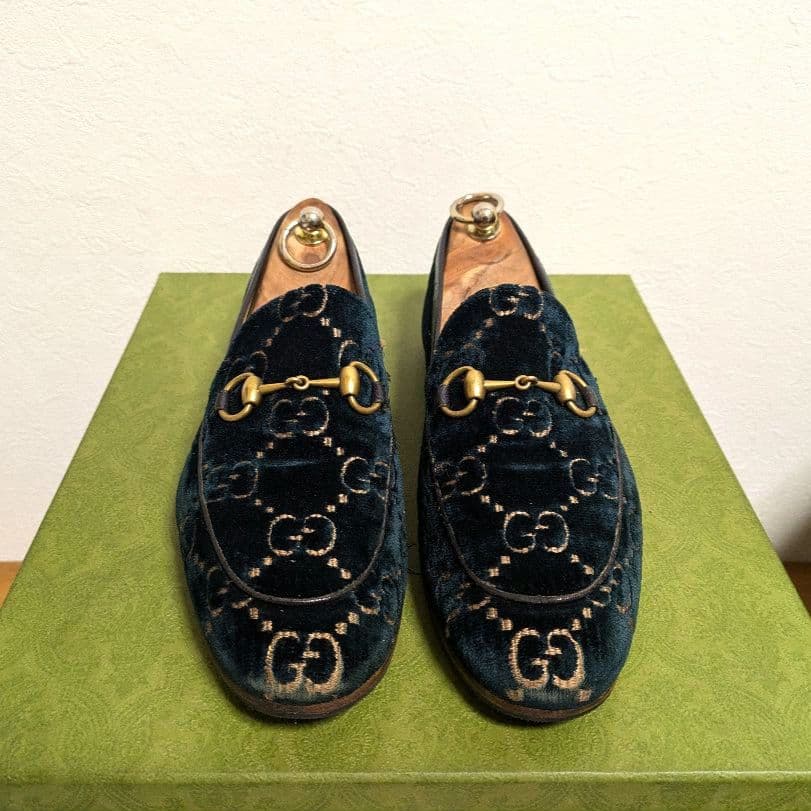 Gucci Horsebit Loafers Jordaan Velvet 7