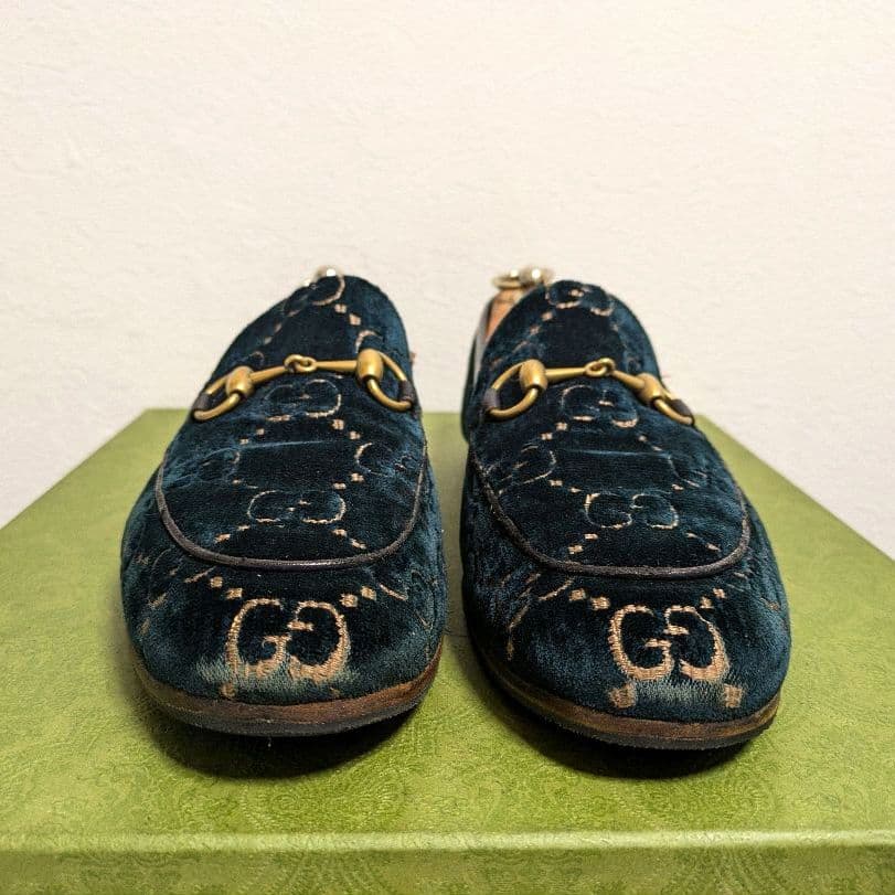 Gucci Horsebit Loafers Jordaan Velvet 7