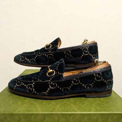 Gucci Horsebit Loafers Jordaan Velvet 7