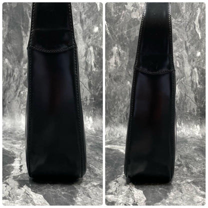 Gucci GG Shoulder Bag Patent Leather Black Logo — view 7
