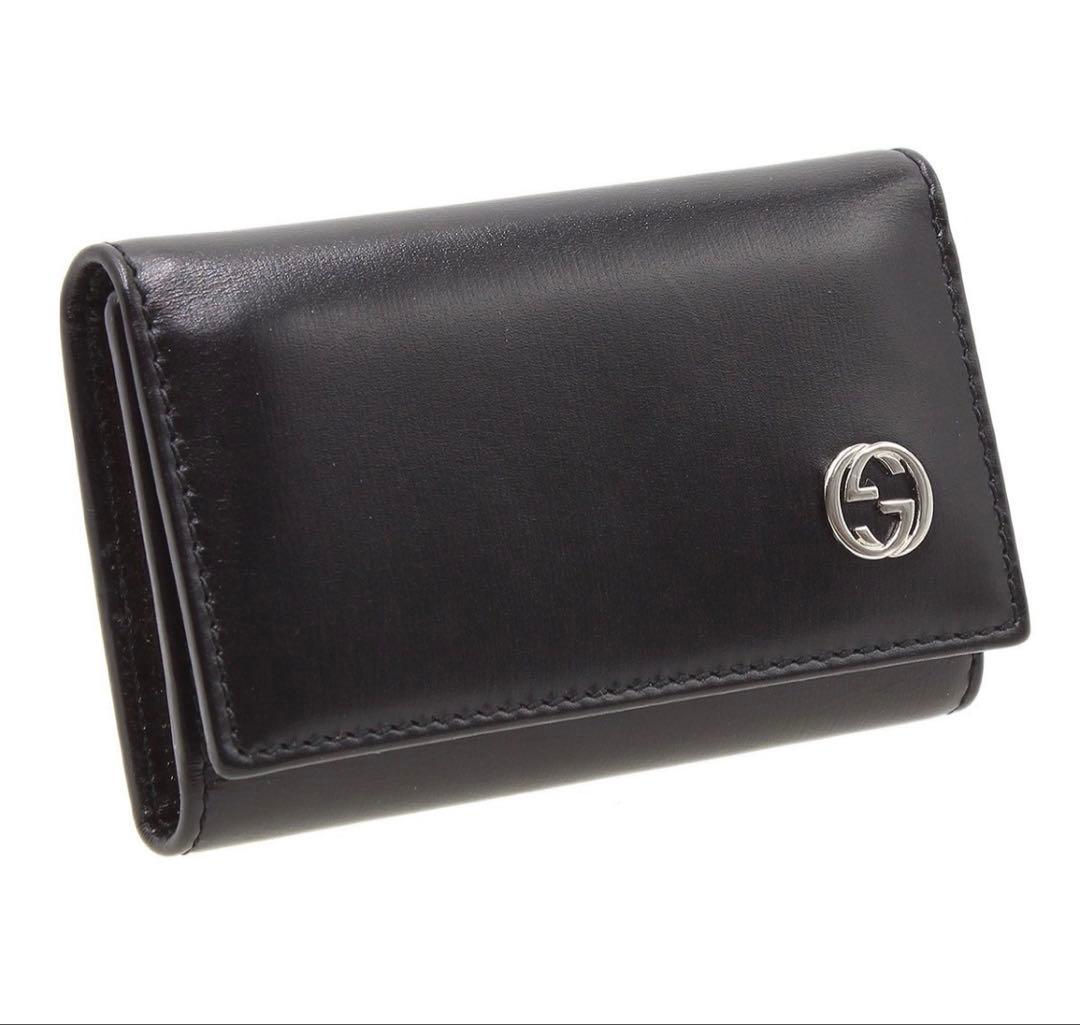 Unused Gucci Interlocking G Leather 6-series Key Case