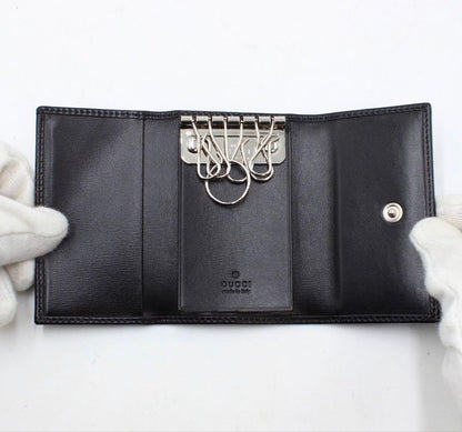Unused Gucci Interlocking G Leather 6-series Key Case