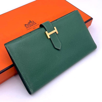 Hermes Bearn Classic Wallet Veau Graine Courchevel Vintage