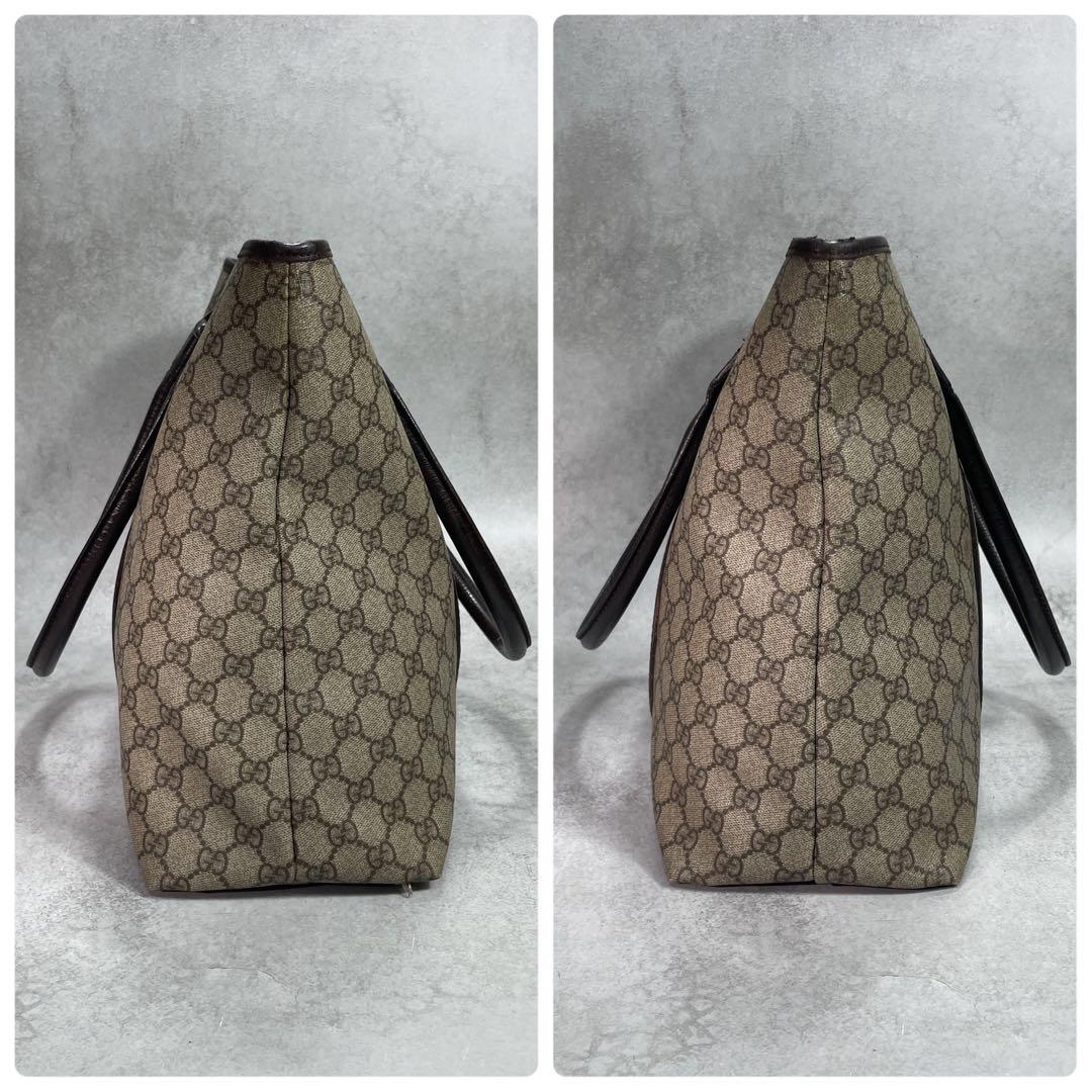 Gucci GG Tote Bag Brown Beige Leather Logo — view 7