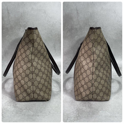 Gucci GG Tote Bag Brown Beige Leather Logo — view 7