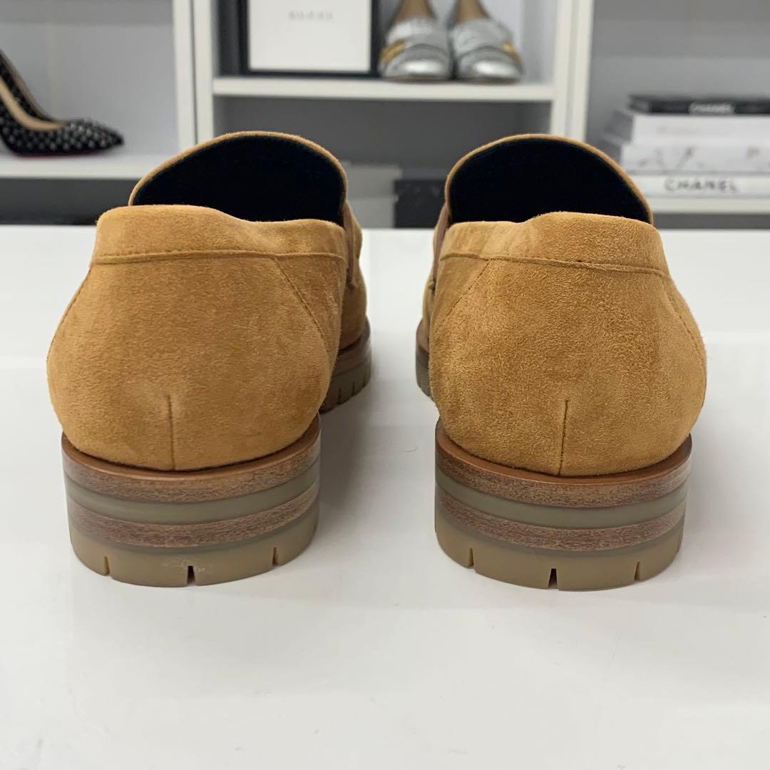 Hermes Faubourg Suede Hhardware Loafers Brown