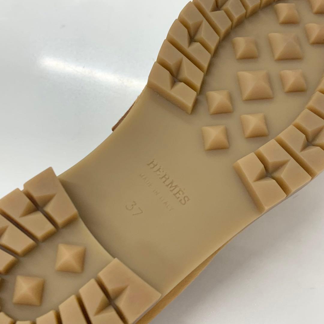 Hermes Faubourg Suede Hhardware Loafers Brown