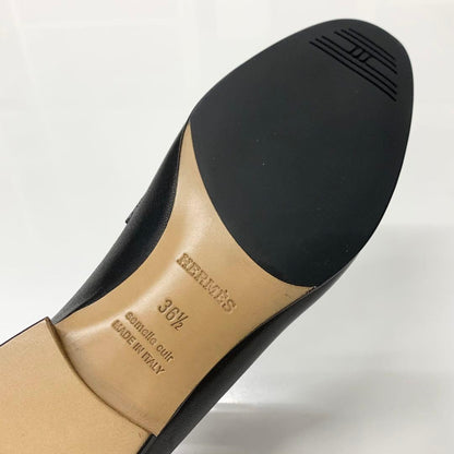 Hermes Paris Leather Loafers Black — view 8