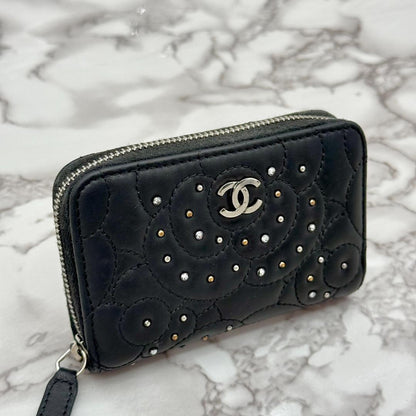Chanel Camellia Studded Zip Card Case — view 3