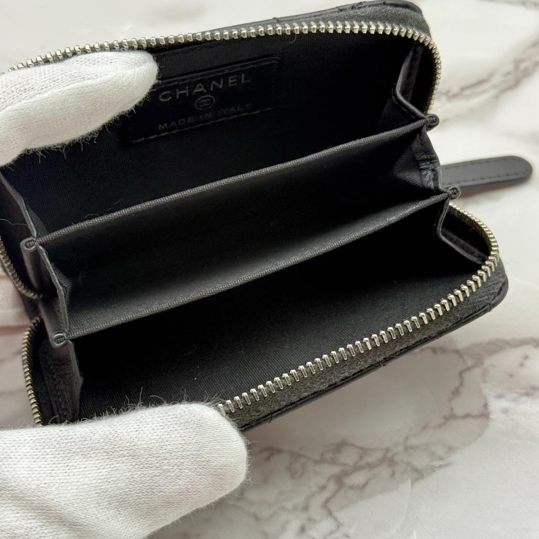 Chanel Camellia Studded Zip Card Case — view 5