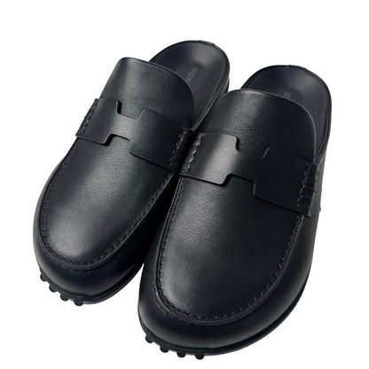 Hermes Mix Mules 36 Leather Black Slip Ons