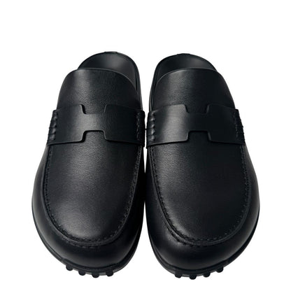 Hermes Mix Mules 36 Leather Black Slip Ons — view 2