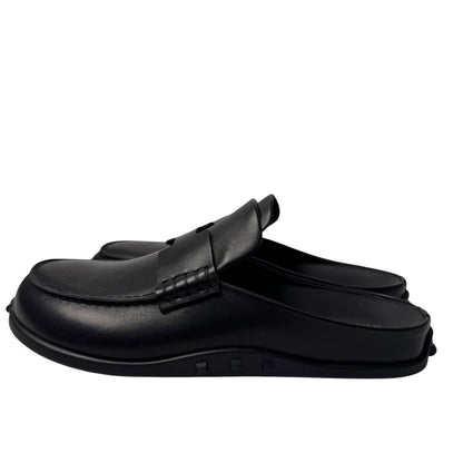 Hermes Mix Mules 36 Leather Black Slip Ons — view 4