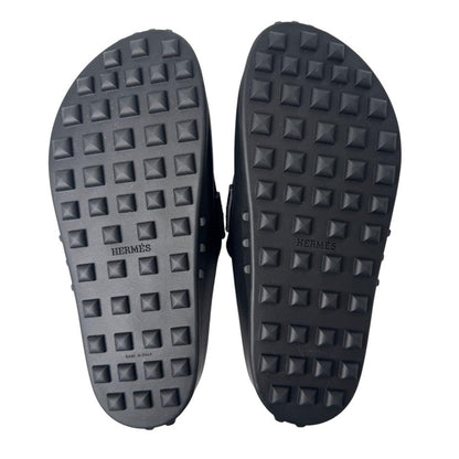 Hermes Mix Mules 36 Leather Black Slip Ons — view 6