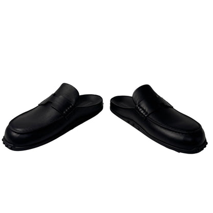 Hermes Mix Mules 36 Leather Black Slip Ons — view 7
